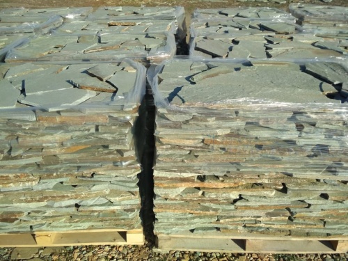 Плитняк златолит зелёный для цоколя, отмостки купить в Грозном