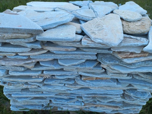 Плитняк златолит зелёный галтованный для цоколя купить в Грозном